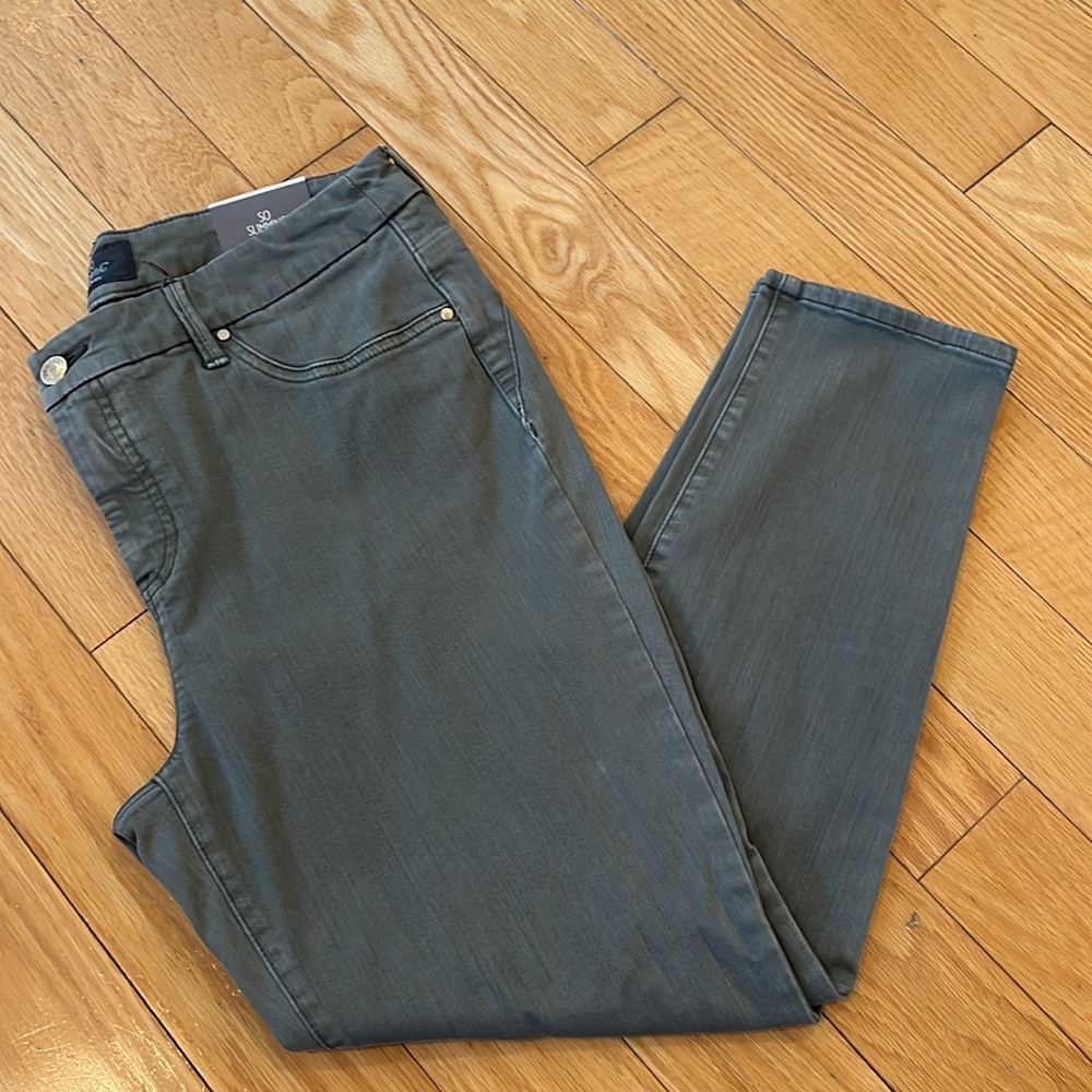 Chico's So Slimming Fatigue Gray Jeggings Jeans Size Petite 2P